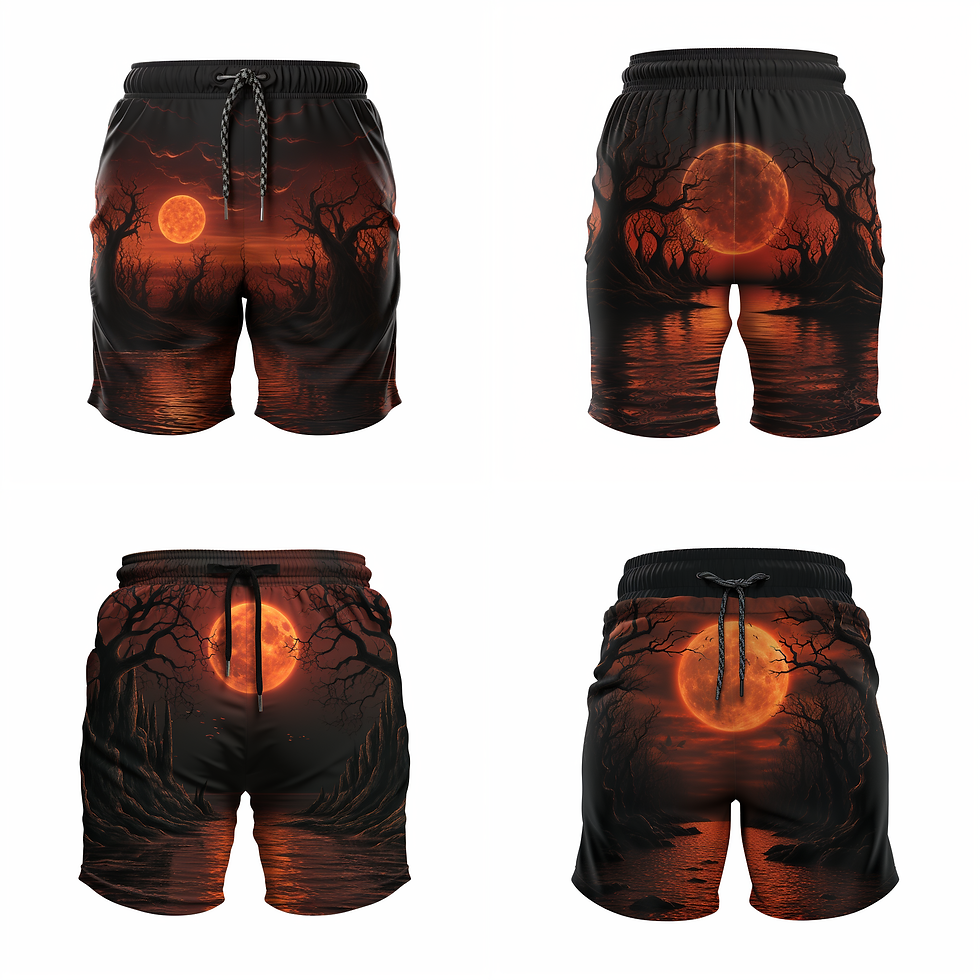 swim trunks, halloween swim suit, halloween, halloween concept, concept designs