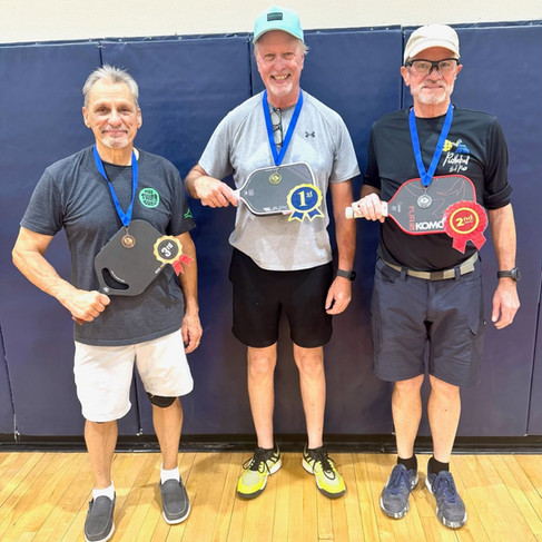 Men's Silver Division: Dennis (bronze), John (gold), Jim (silver)