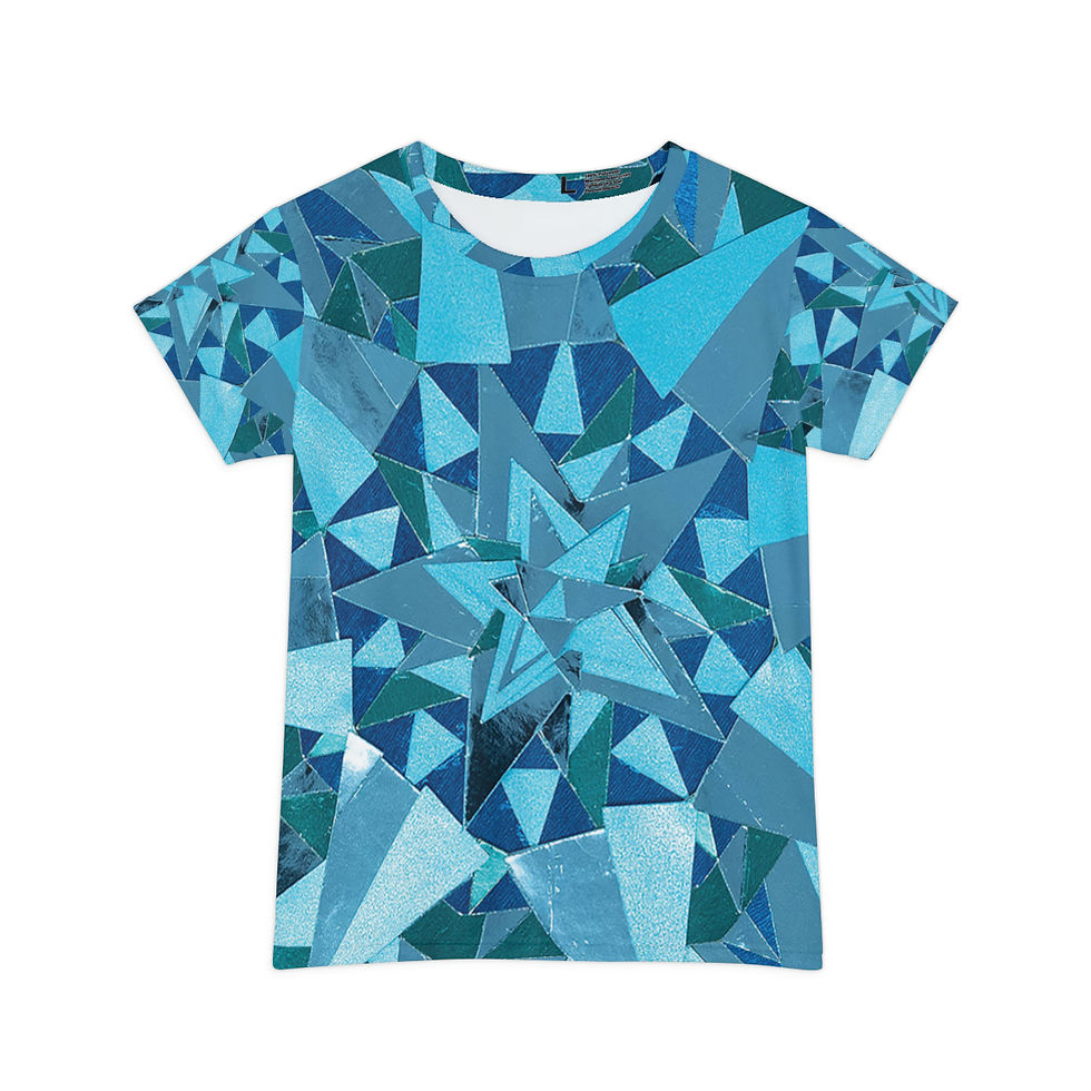 Aquamarine Gem Pop Art Short Sleeve T-Shirt (Women's)