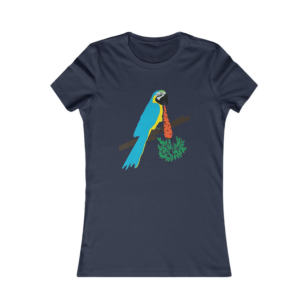 Thumbnail: Parrot Eating A Carrot Pop Art Fitted 3-D T-Shirt (Women's)