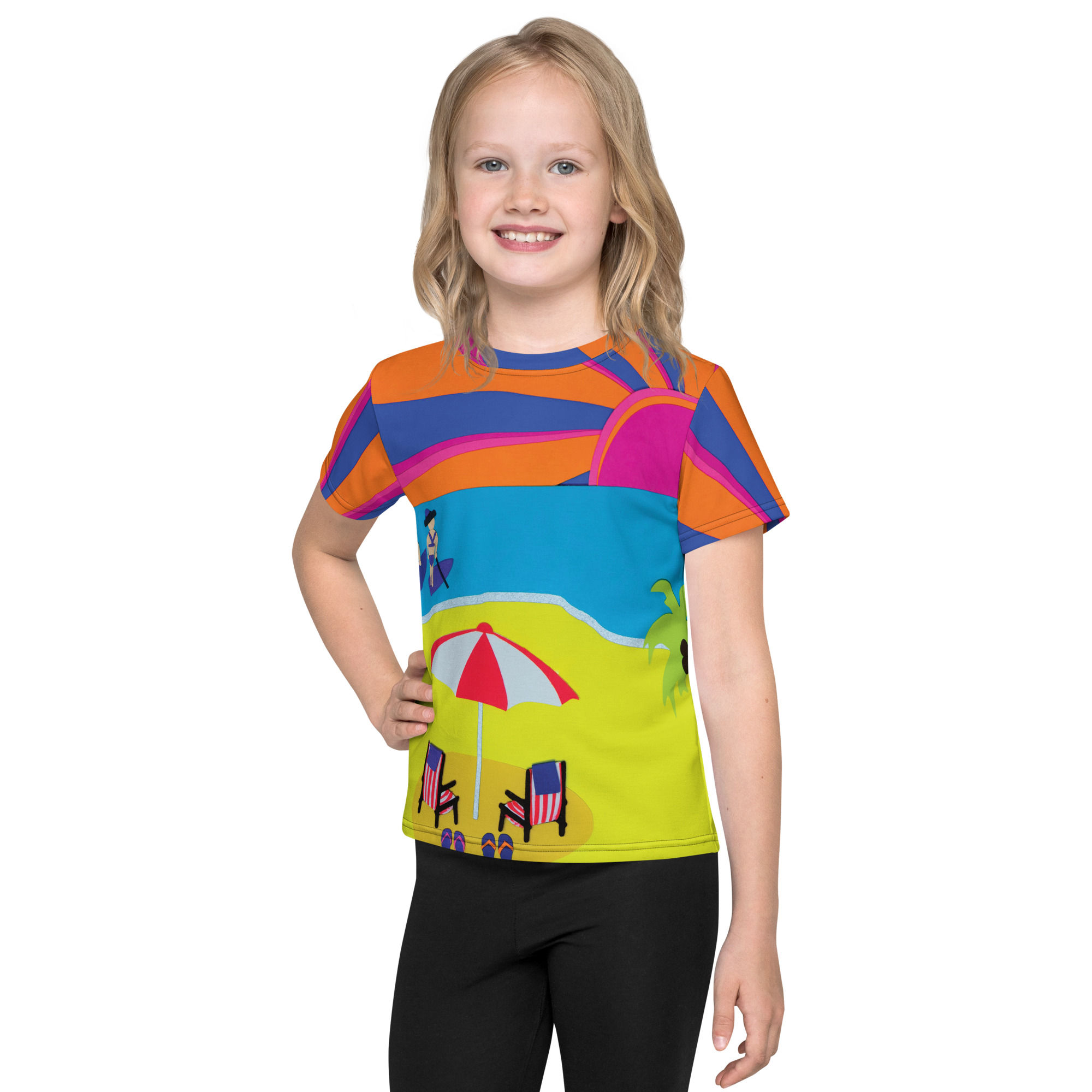 Beach Sunset Pop Art All-Over T-Shirt (Kid's)