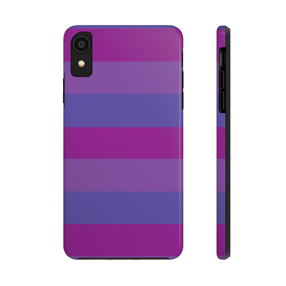Thumbnail: Purple Purple Stripe Tough Two Layer Phone Case (Fits Select iPhone Models)