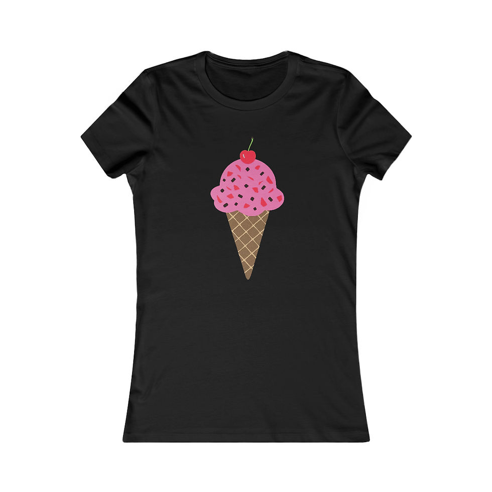 Ice Cream Pop Art Fitted 3-D T-Shirt (Women's)