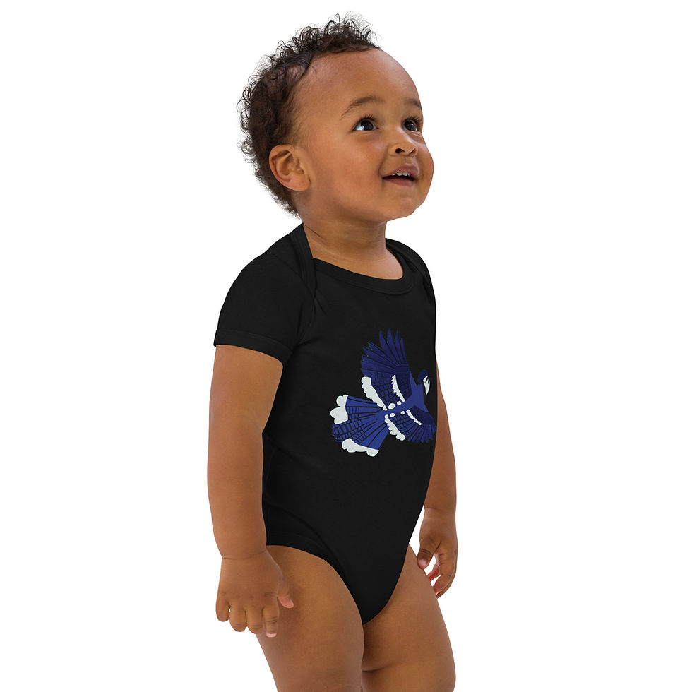 Thumbnail: Blue Jay Pop Art Organic Baby Bodysuit