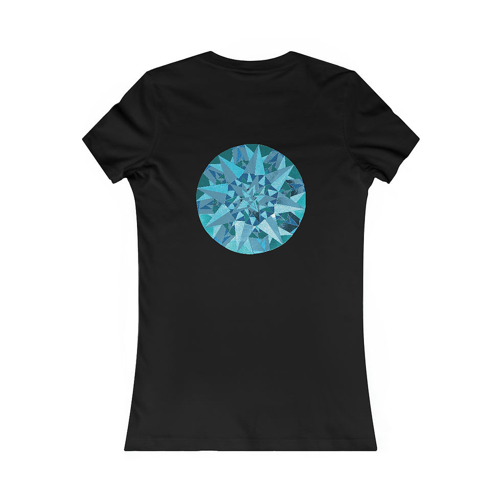 Thumbnail: Aquamarine Gem Pop Art Fitted 3-D T-Shirt (Women's)