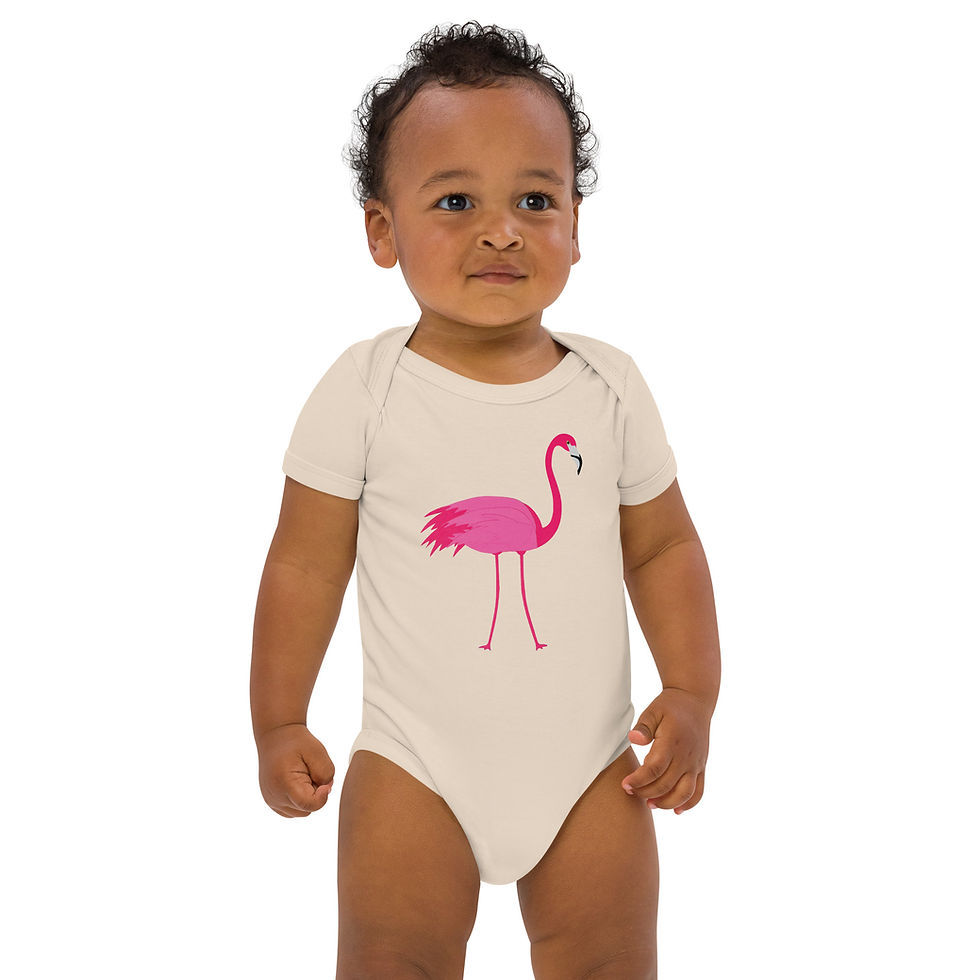Thumbnail: Flamingo Pop Art Organic Baby Bodysuit