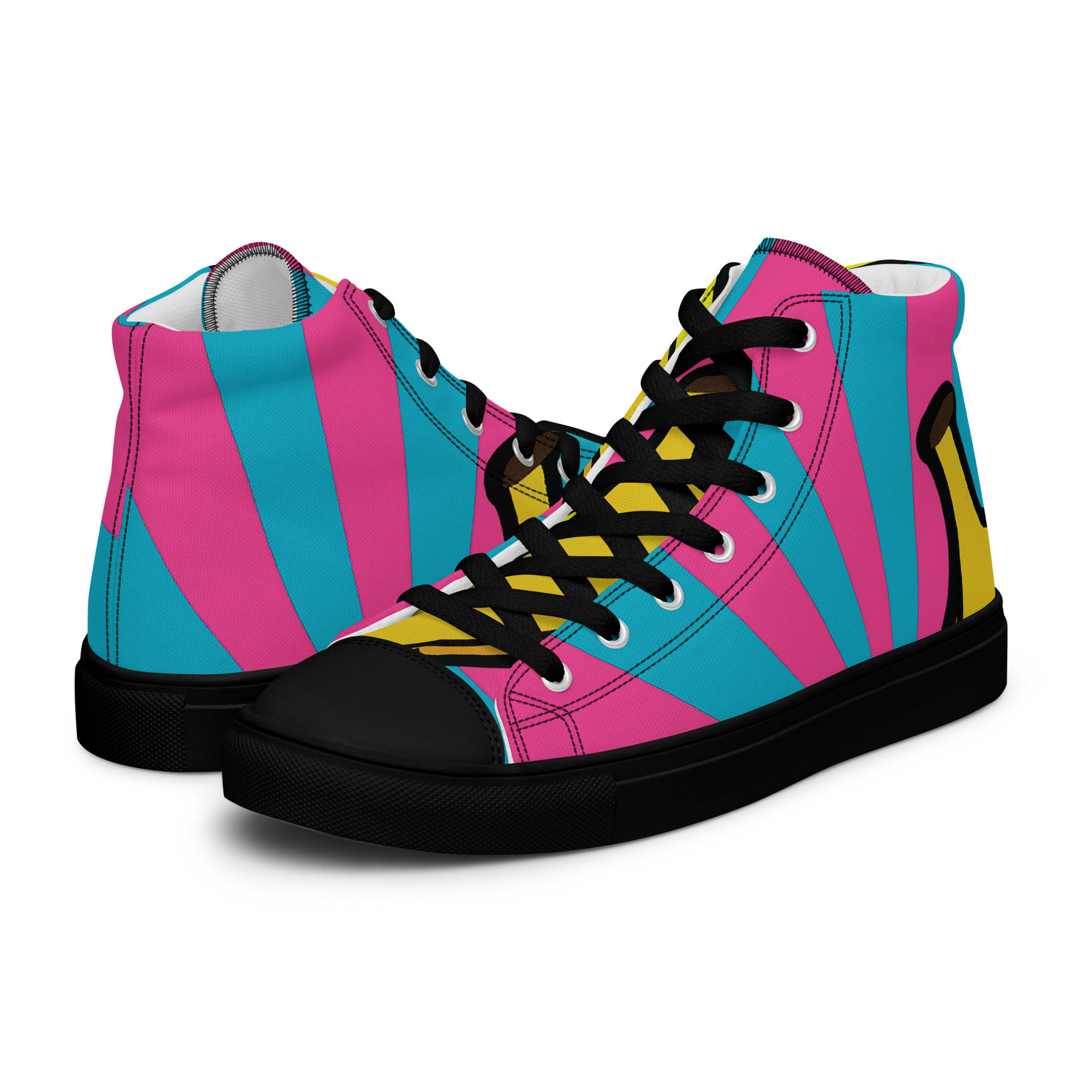 Banana Blast Pop Art Men’s high top canvas shoes