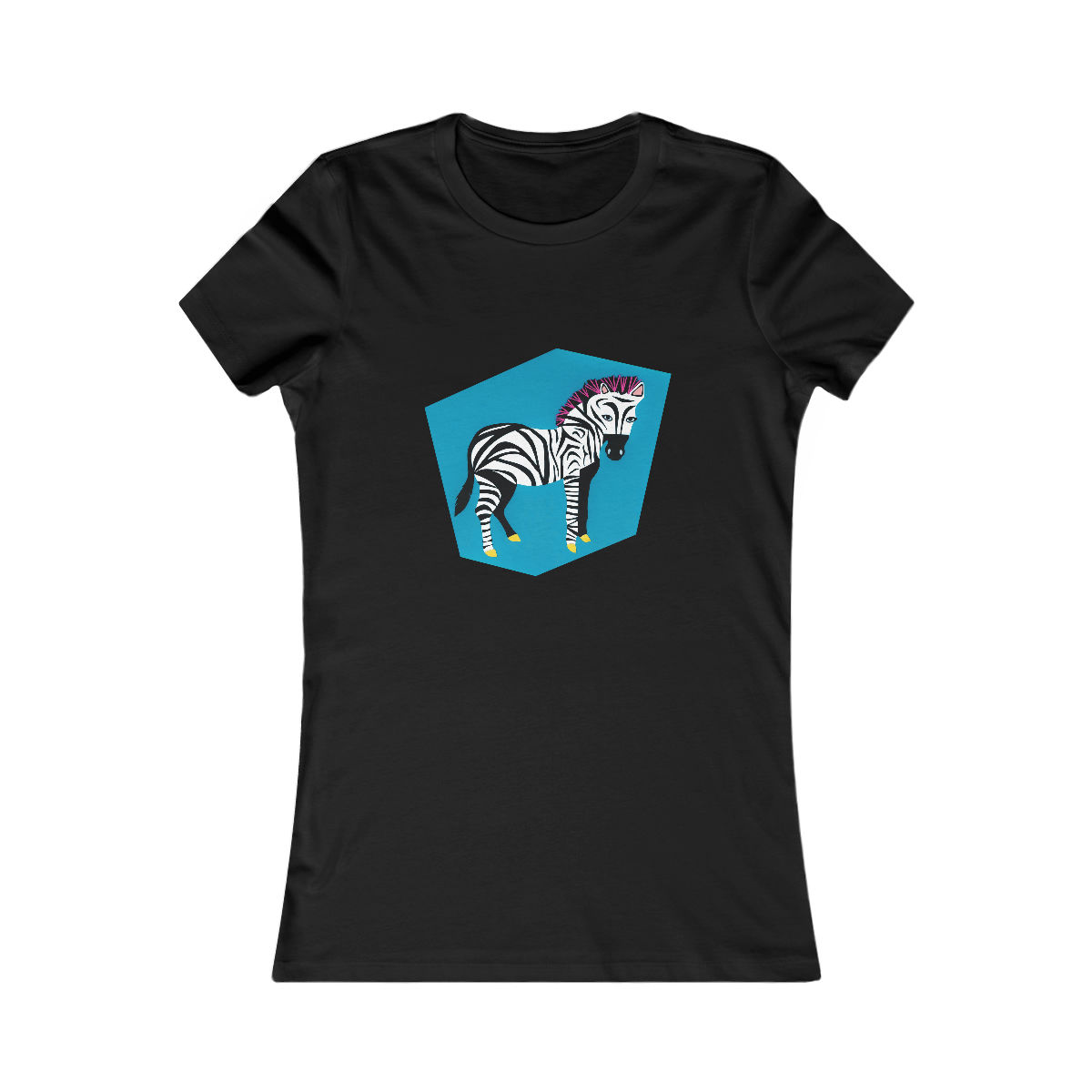Zebra Pop Art Fitted 3-D T-Shirt (Women's)