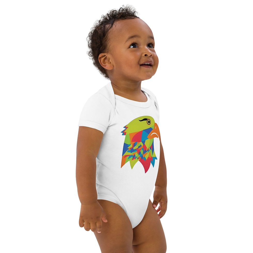 Thumbnail: Neon Regal Eagle Pop Art Organic Baby Bodysuit