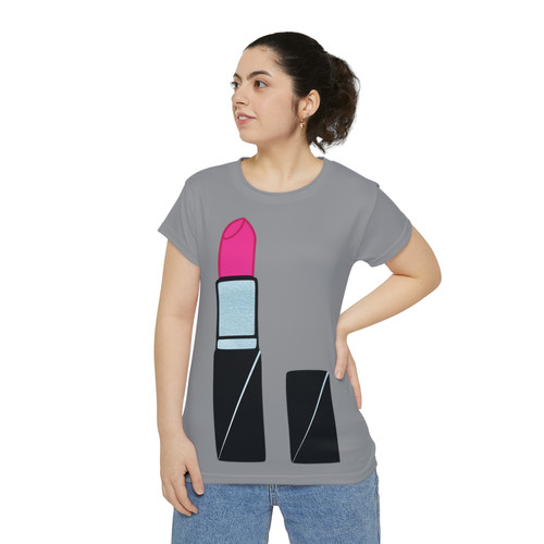 Pink Lipstick Short Sleeve T-Shirt (Women's) | Dillans.com