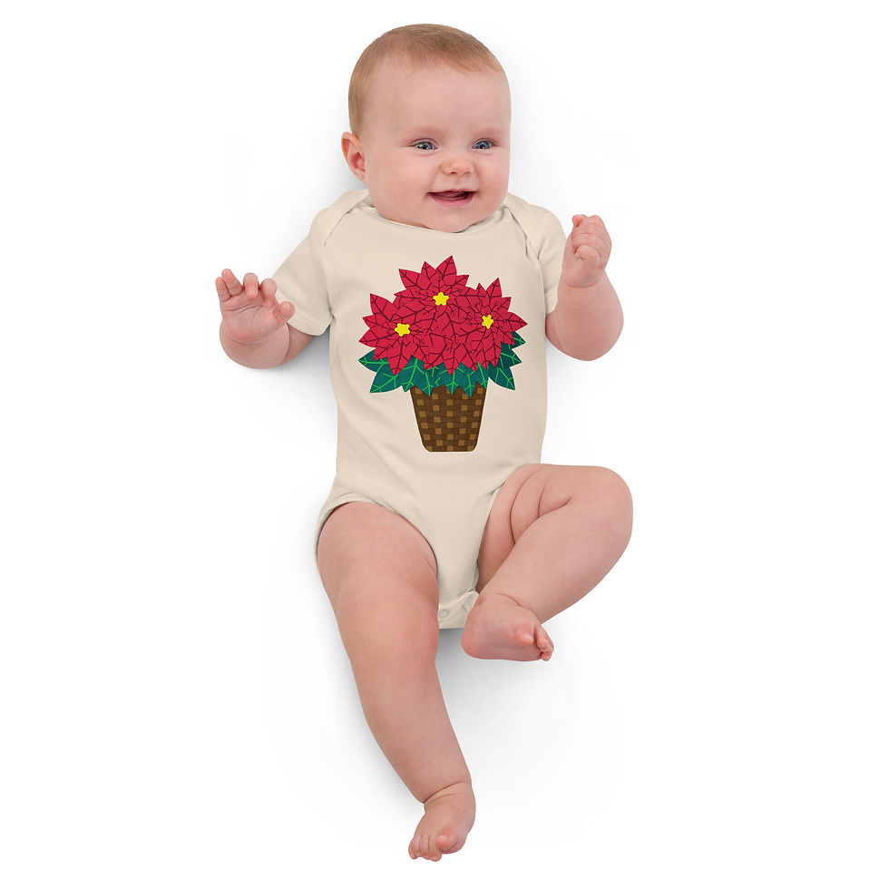 Thumbnail: Poinsettia Plant Pop Art Organic Baby Bodysuit