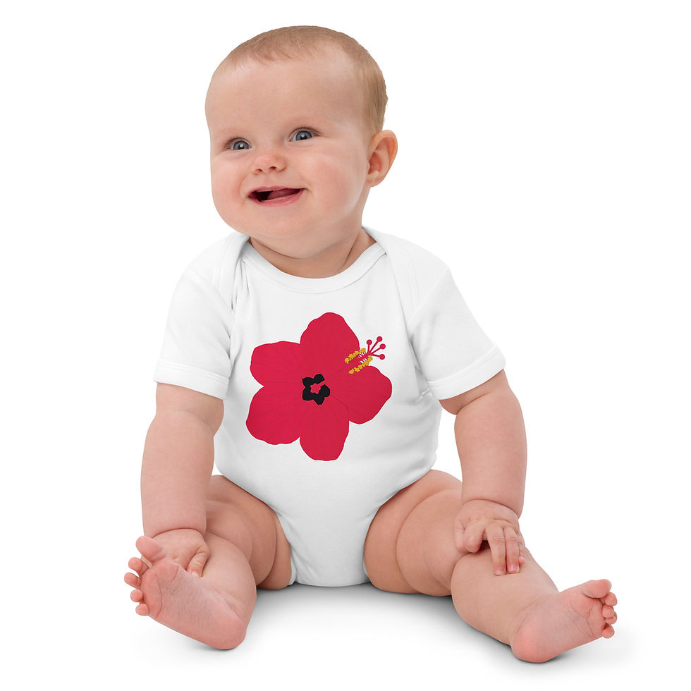 Thumbnail: Hibiscus Flower Pop Art Organic Baby Bodysuit