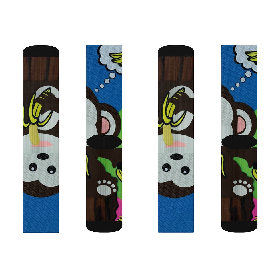 Thumbnail: Monkey Banana Junkie Graphic Socks