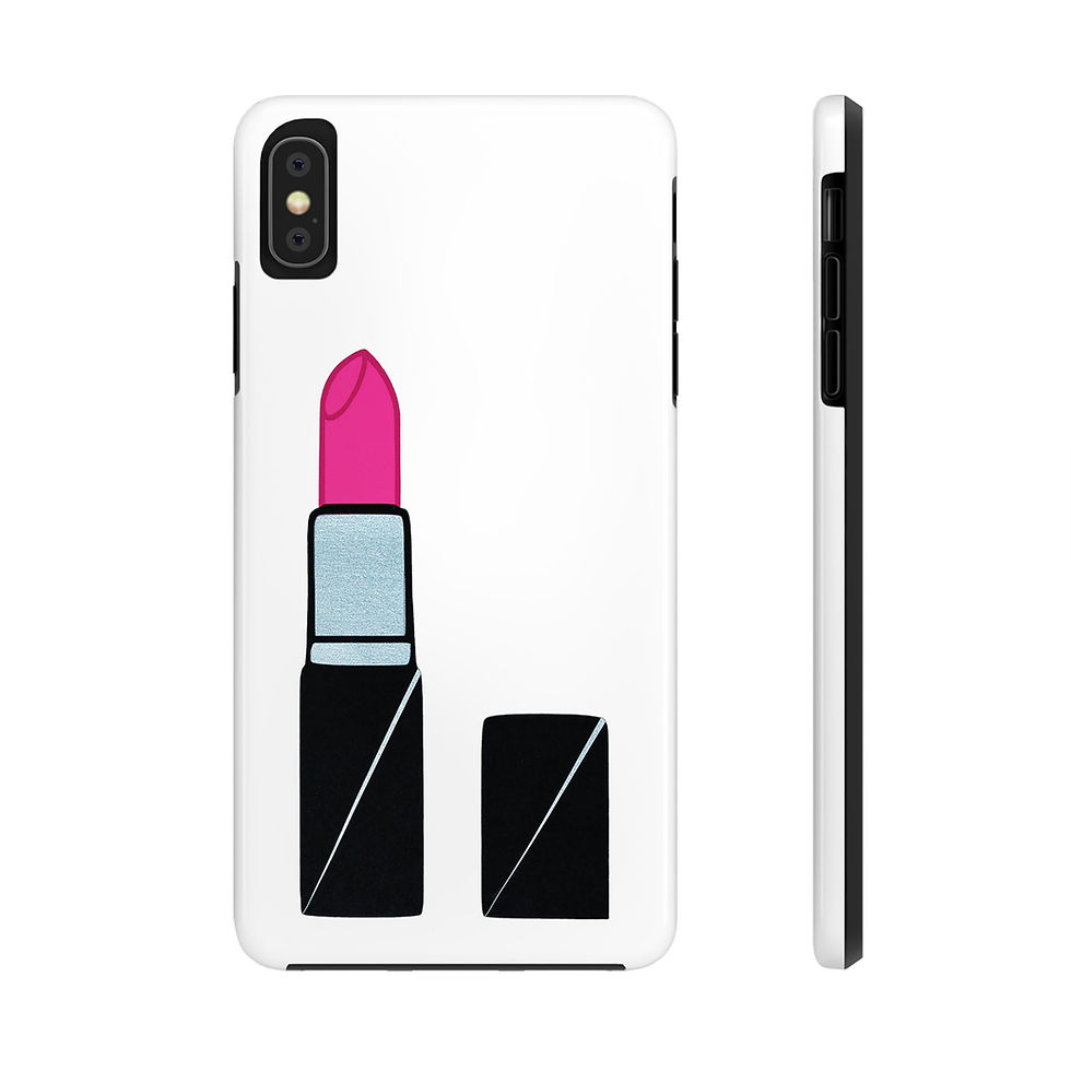 Thumbnail: Pink Lipstick Pop Art Tough Two Layer Phone Case (Fits Select iPhone Models)