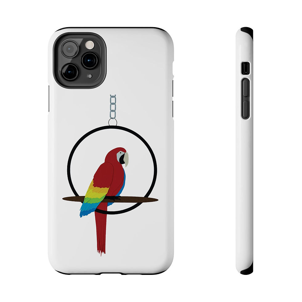 Thumbnail: Red Macaw Swing Pop Art Tough Two Layer Phone Case (Fits Select iPhone Models)