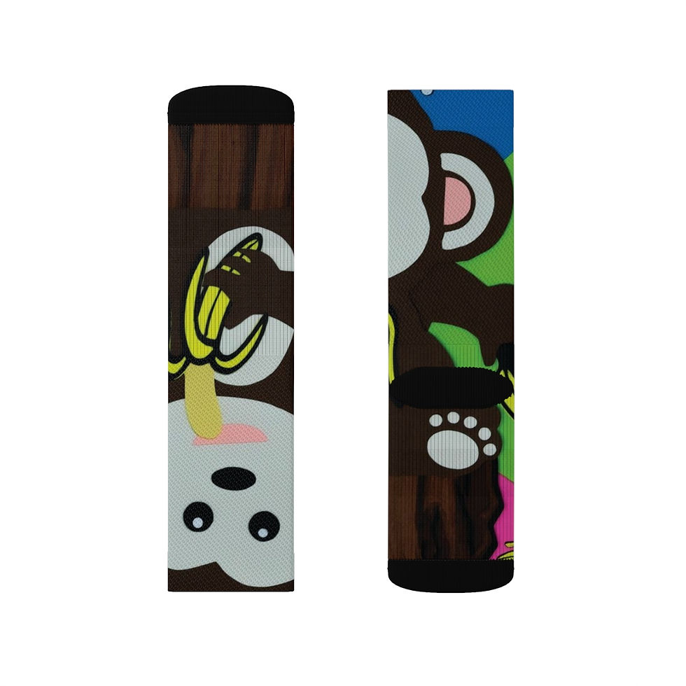 Thumbnail: Monkey Banana Junkie Graphic Socks