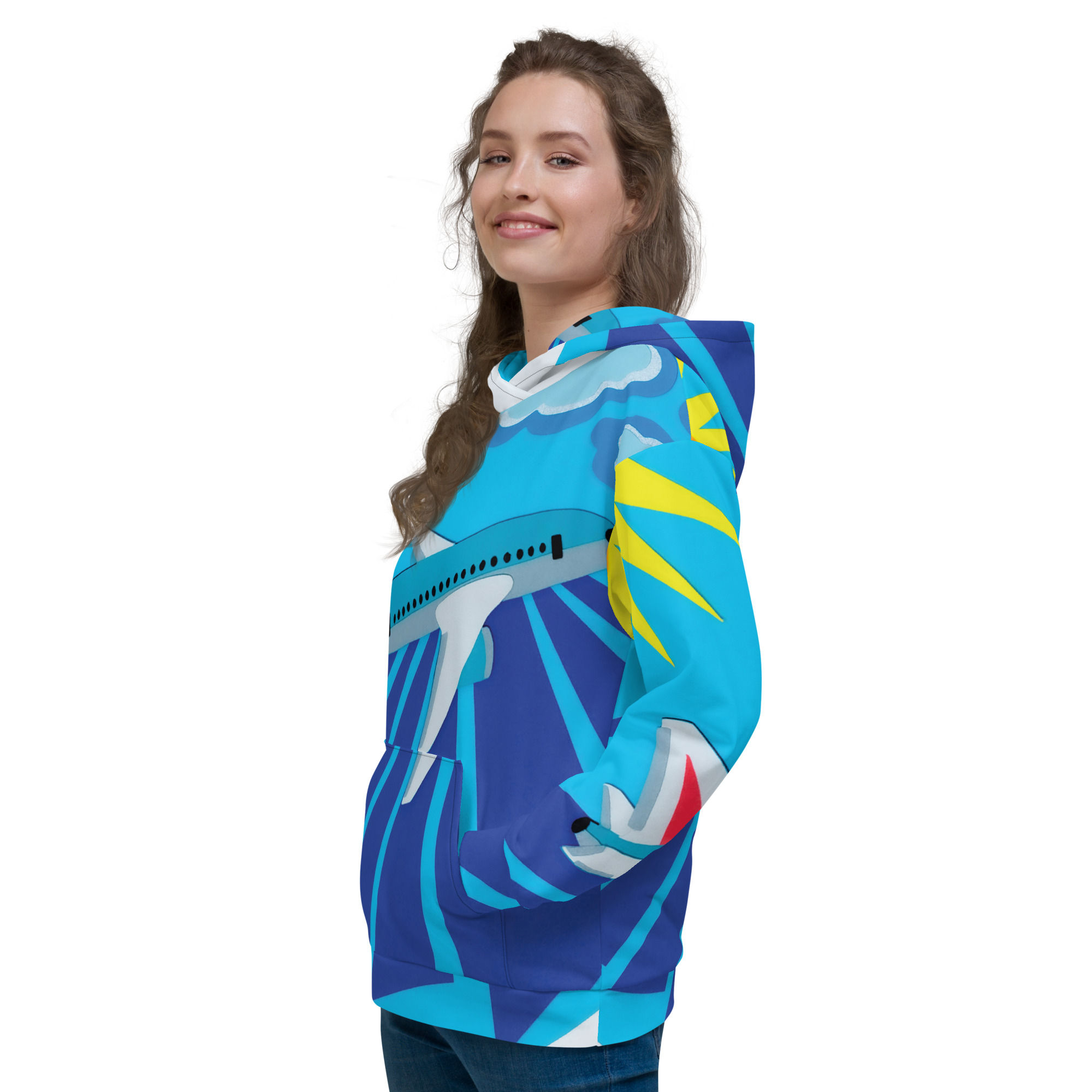 Airplane All-Over Print Graphic Pop Art Hoodie (Unisex)