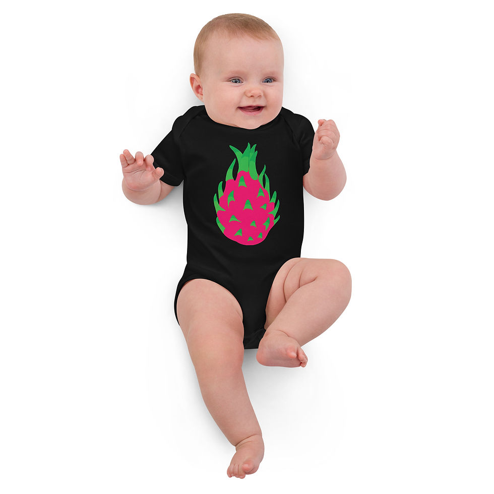 Dragonfruit Pop Art Organic Baby Bodysuit