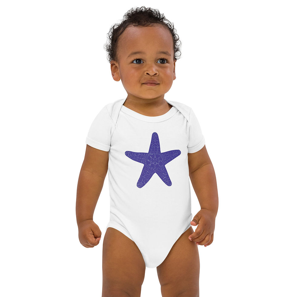 Thumbnail: Purple Starfish Pop Art Organic Baby Bodysuit