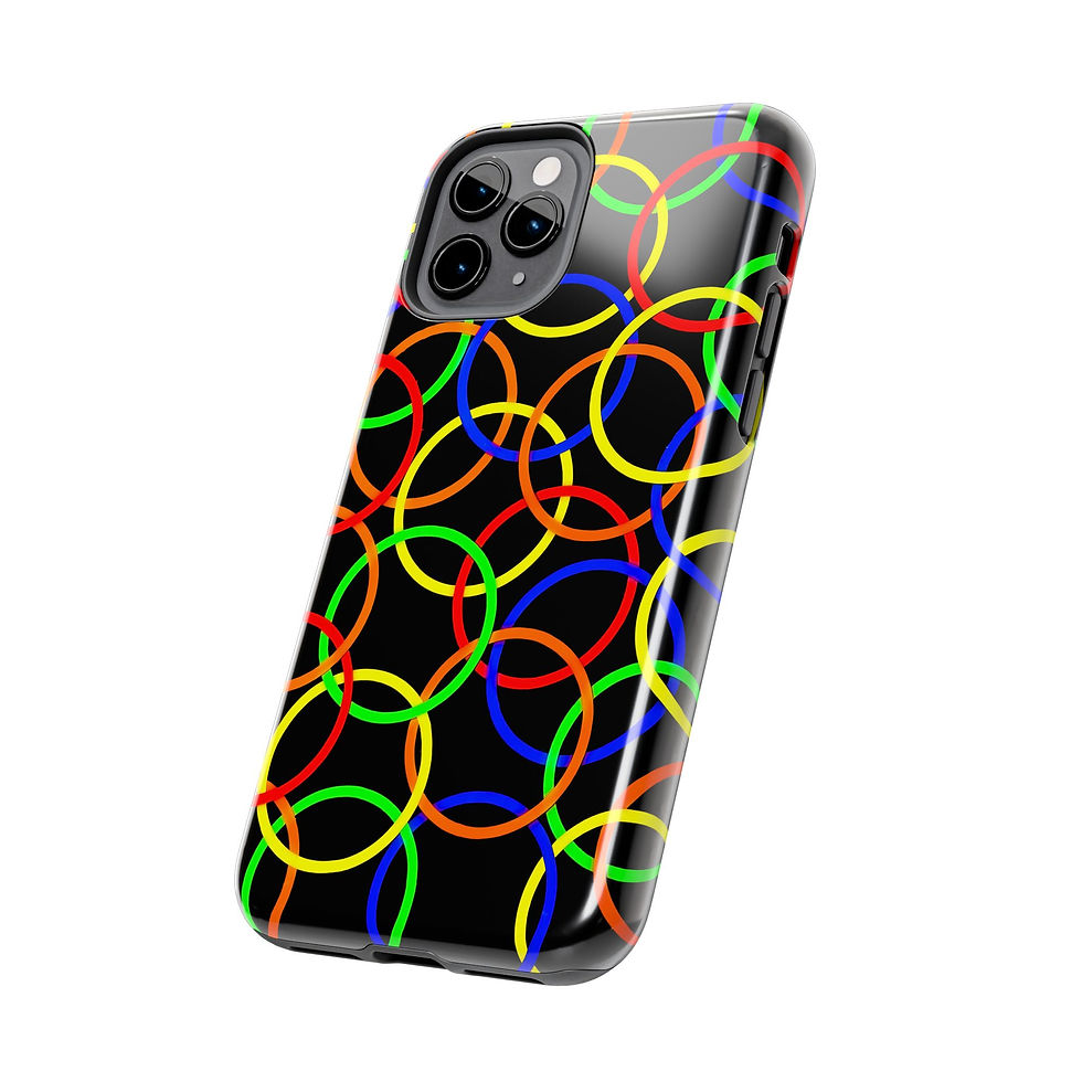Thumbnail: Intertwined Rings Pop Art Tough Two Layer Phone Case (Fits Select iPhone Models)