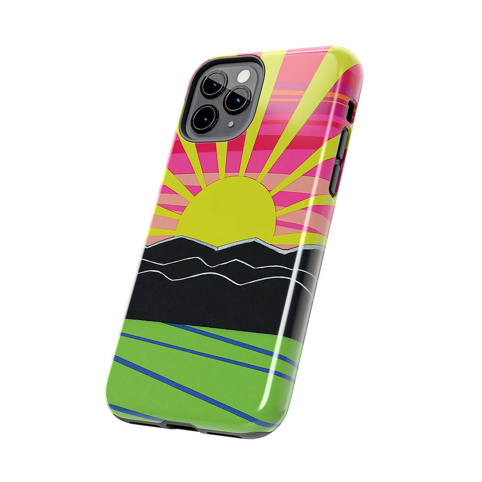 Thumbnail: Mountain Sunrise Pop Art Tough Two Layer Phone Case (Fits Select iPhone Models)