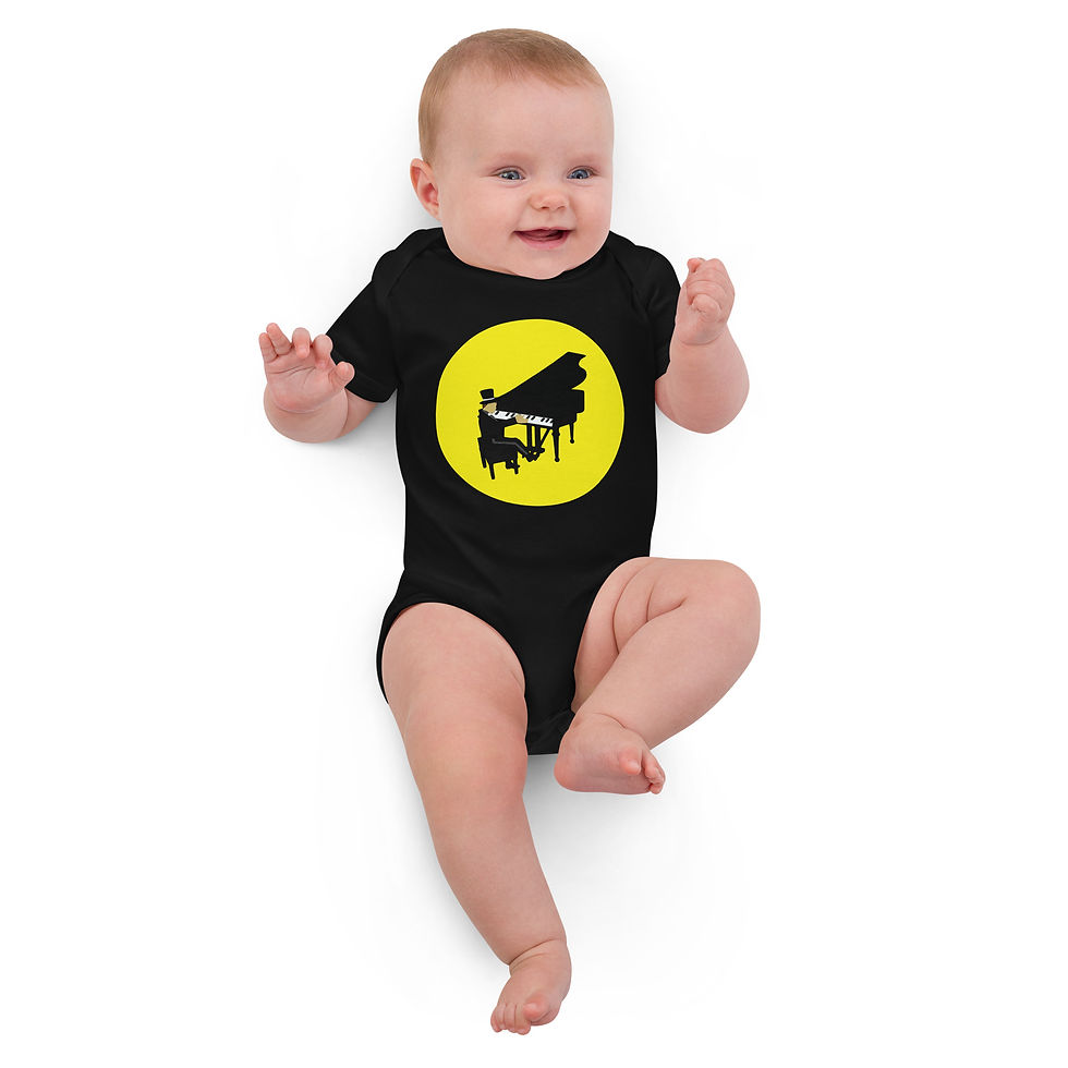 Piano Player Pop Art Organic Baby Bodysuit