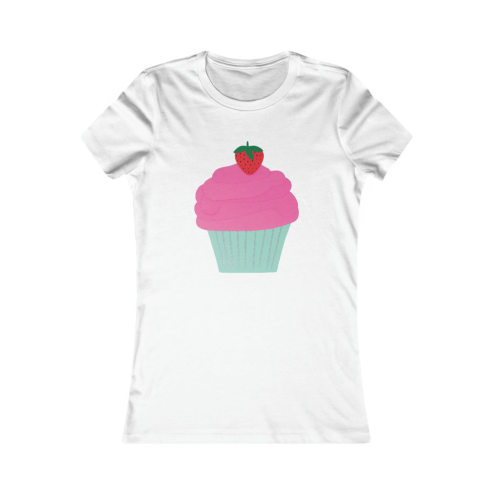 Thumbnail: Strawberry Cupcake Pop Art Fitted 3-D T-Shirt (Women's)