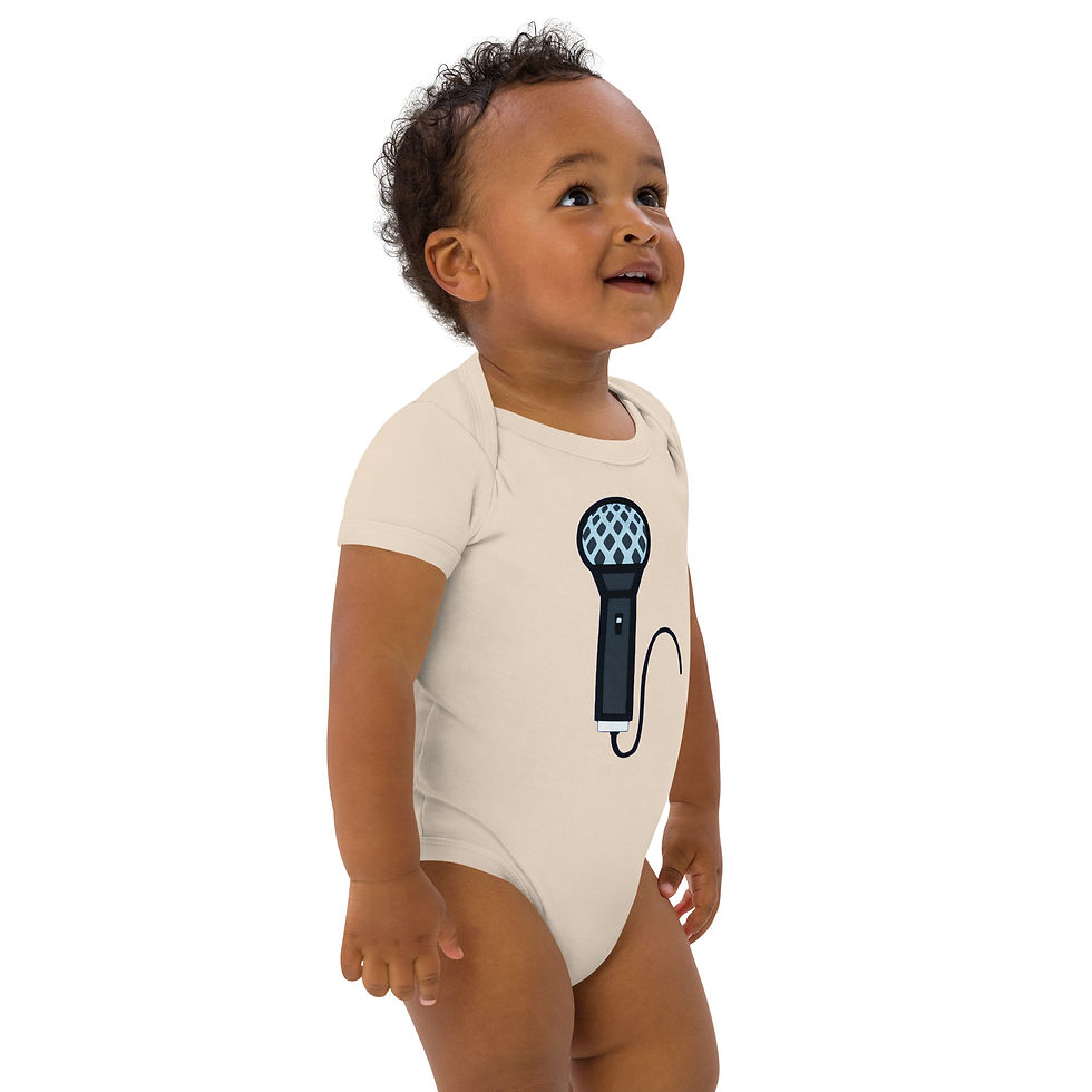 Microphone Pop Art Organic Baby Bodysuit