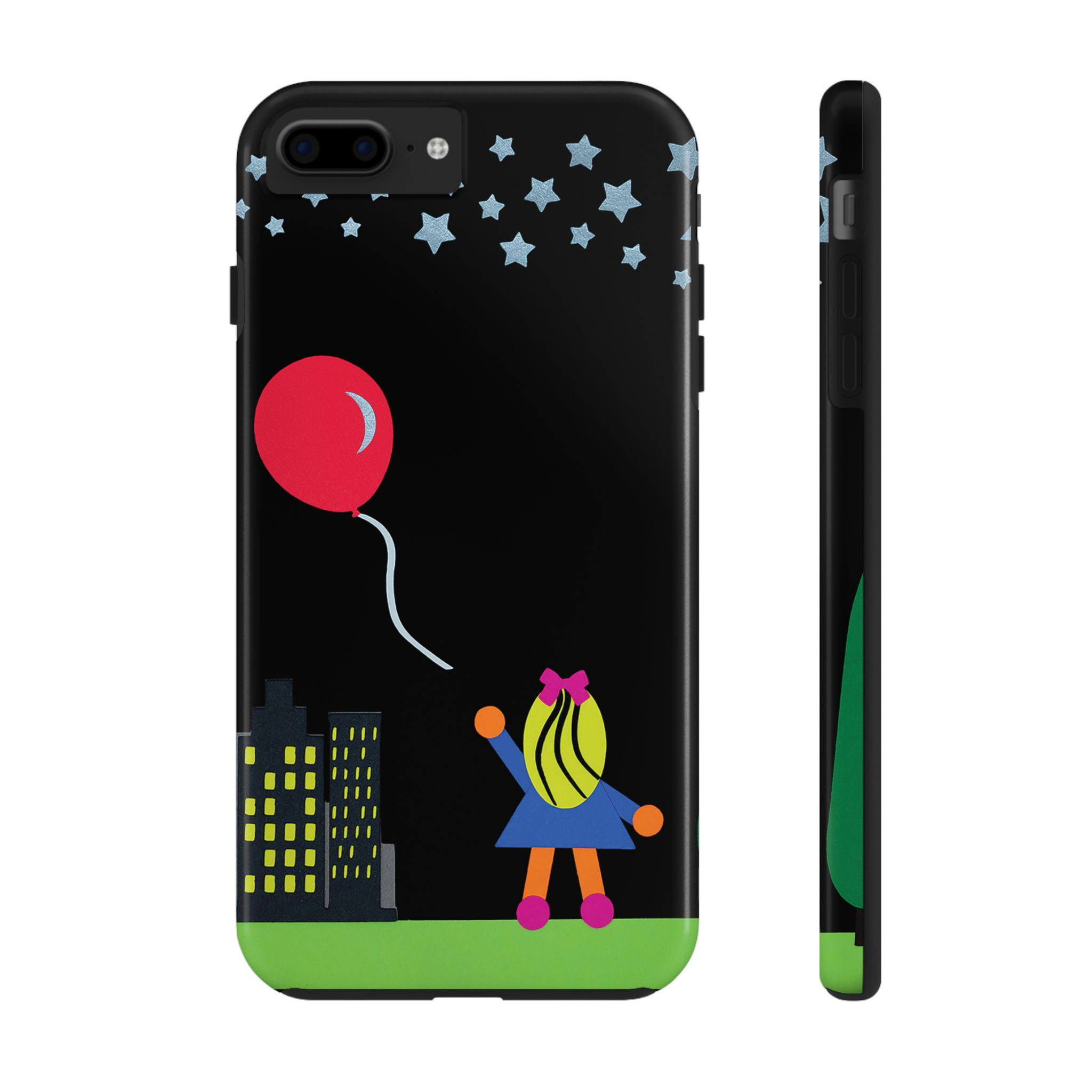 Moon Balloon Pop Art Tough Two Layer Phone Case (Fits Select iPhone Models)