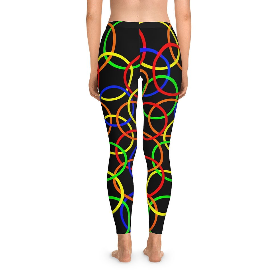 Intertwined Circle Pop Art Stretchy Leggings (Women's)