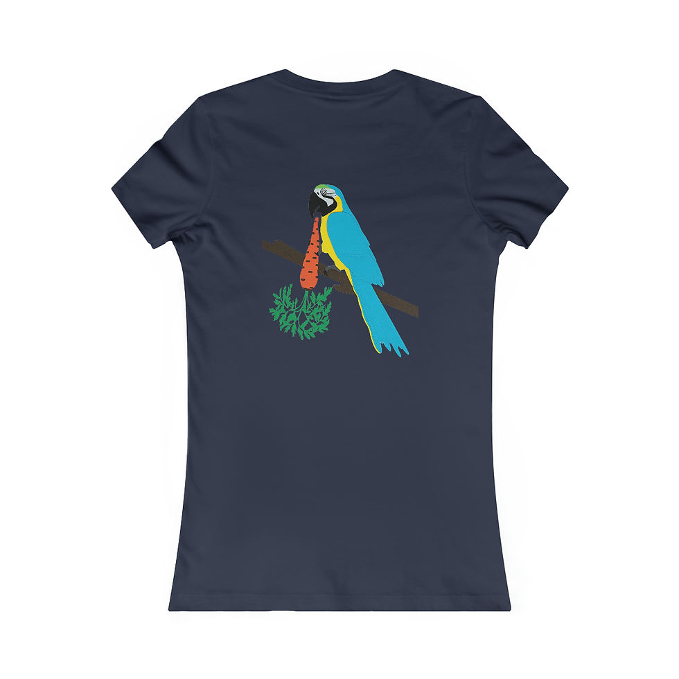 Thumbnail: Parrot Eating A Carrot Pop Art Fitted 3-D T-Shirt (Women's)