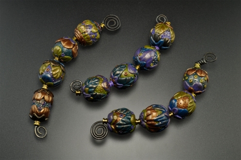 PolymerClay_Beads_Purple-Green-Blue