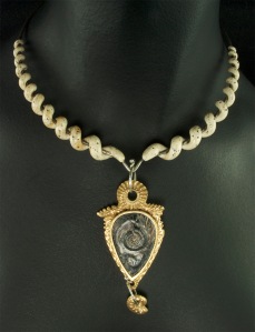 MixedMedia_PolymerClay_BronzeMetalClay_ArtifactNeckPiece
