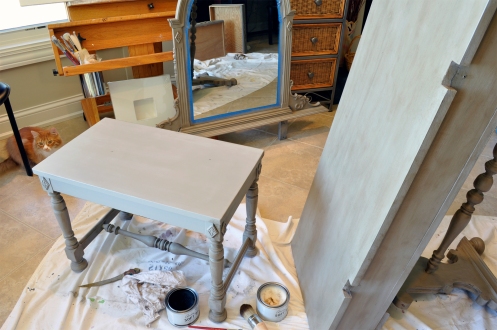 Furniture Refinishing - Vanity Painting in Progress