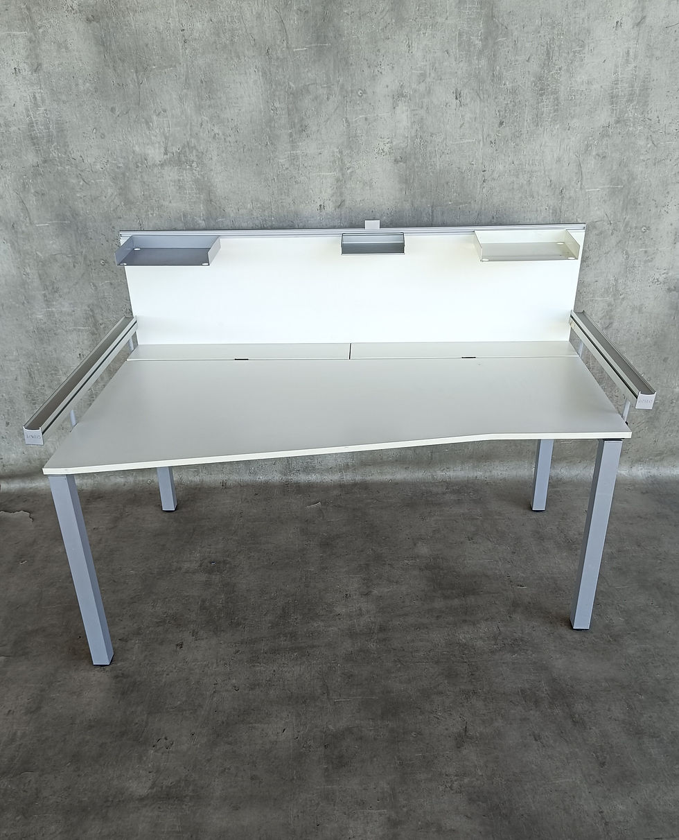 Miniatura: Biurko Bene T-workstation 160x100 cm Białe
