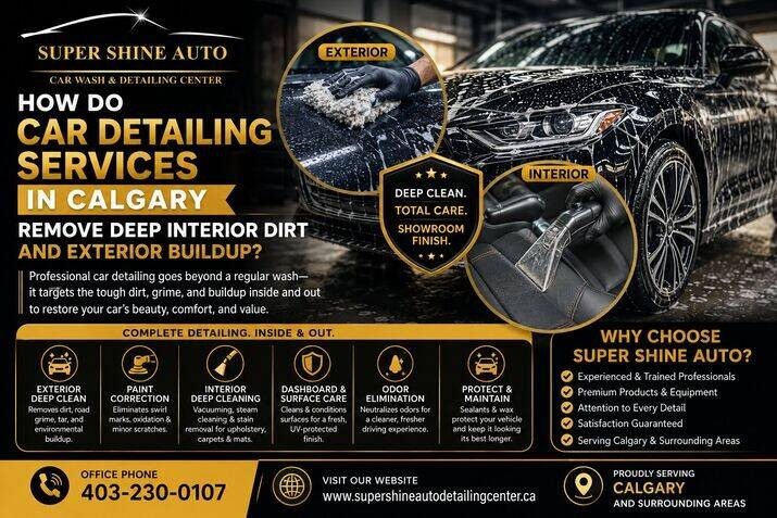 How Do Car Detailing Services in Calgary Remove Deep Interior Dirt and Exterior Buildup?