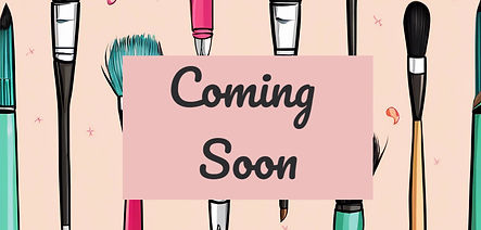 just put the exact print as follow _ coming soon_ on makeup background with brushes.jpg