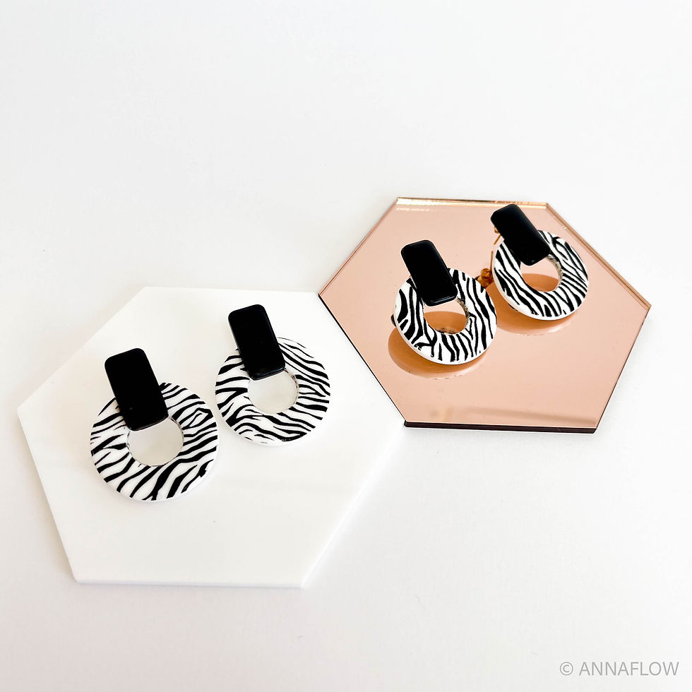 Miniature : Boucles d'oreilles Zèbre