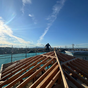 方形屋根の家@上棟しました。