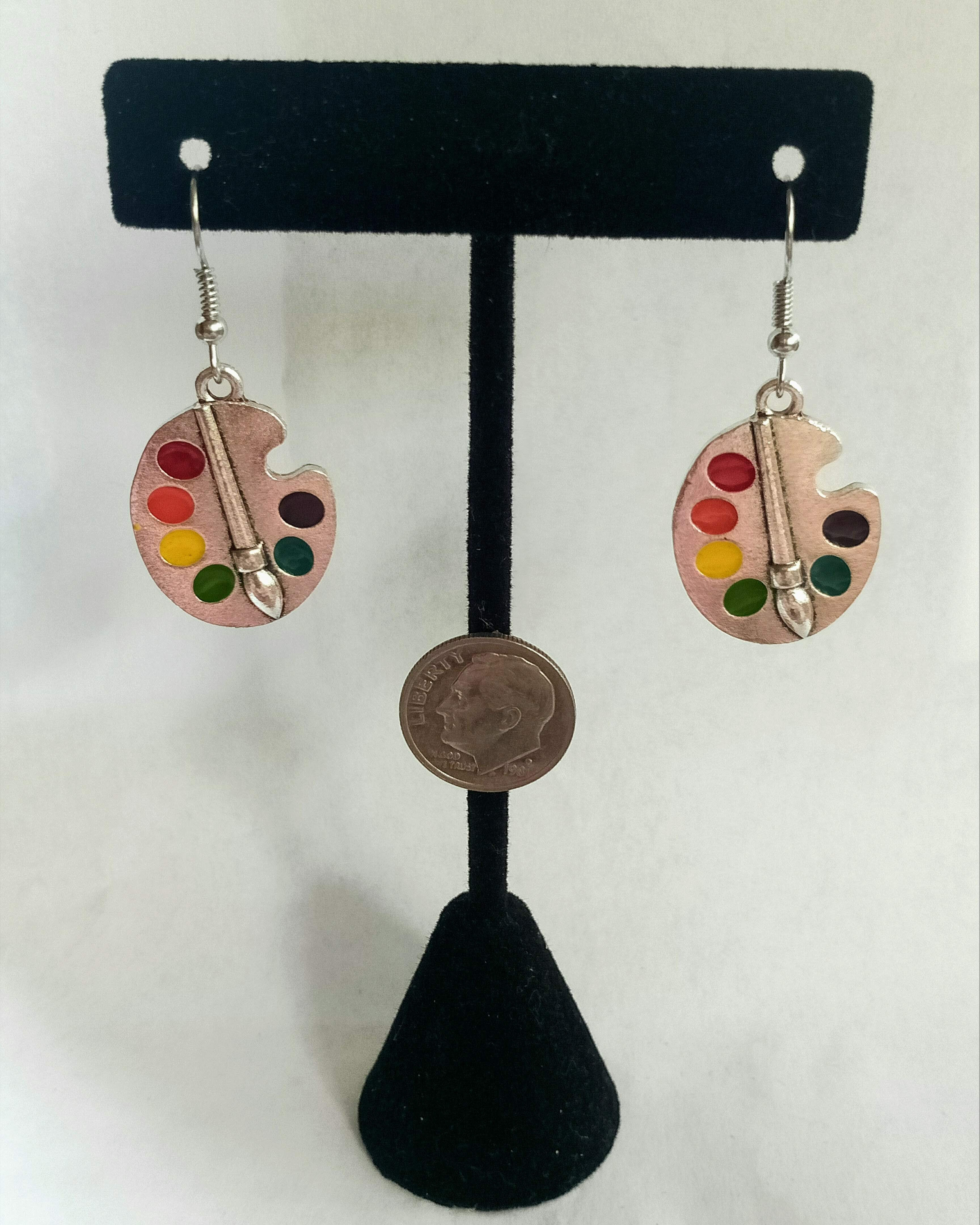 Paint palette earrings