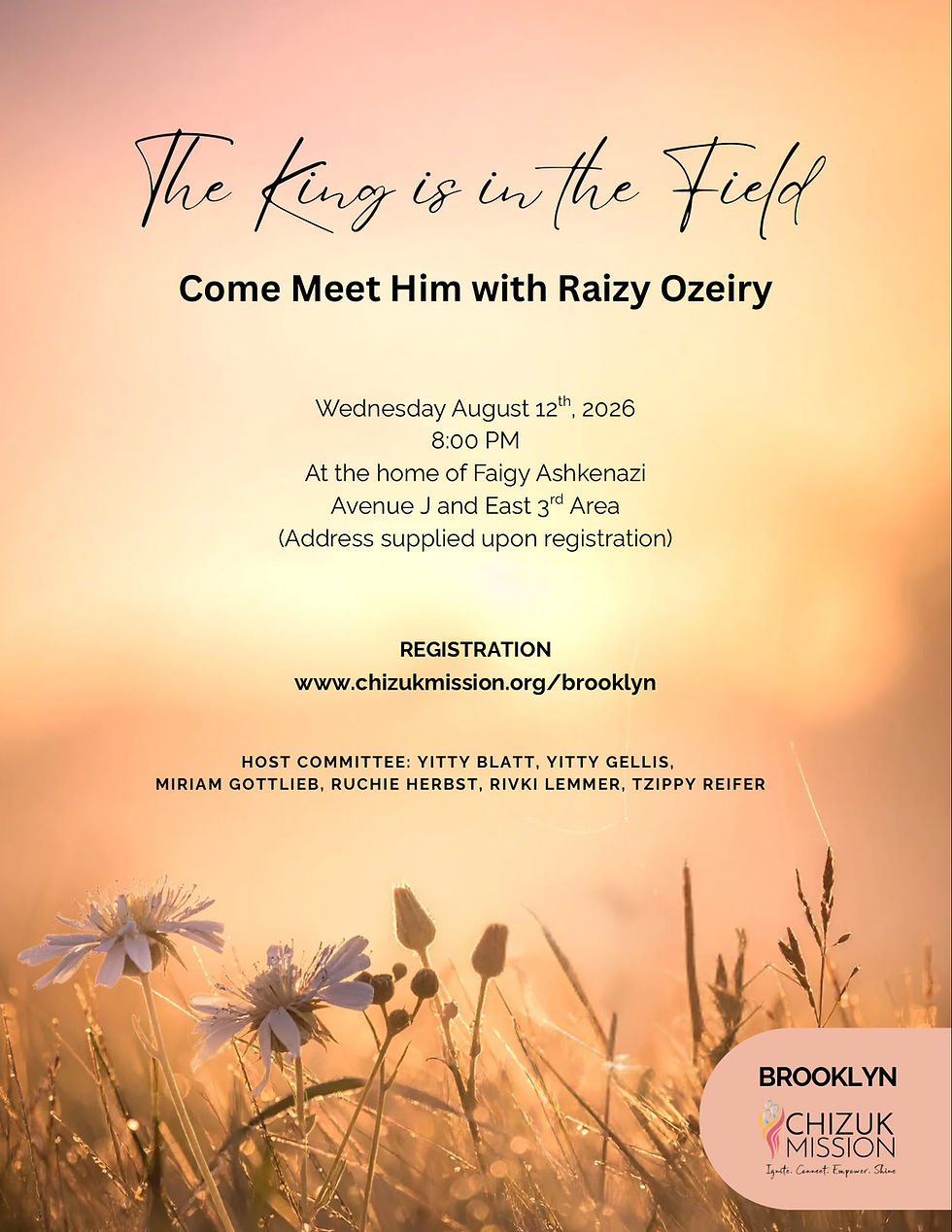 Brooklyn: Rosh Chodesh Elul with Raizy Ozeiry 8.12.2026