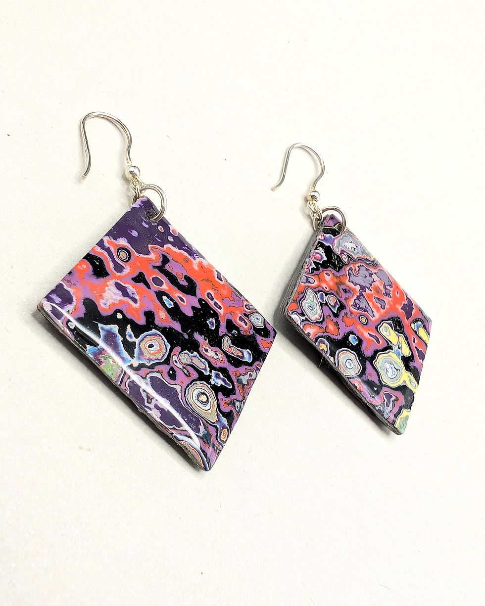 Thumbnail: Graffiti Spray Paint Earrings / Gold or Silver Ear Hooks