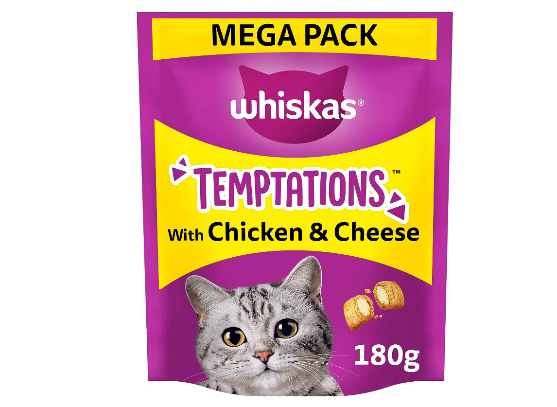 Whiskas Temptations Chicken and Cheese Mega Pack 180g