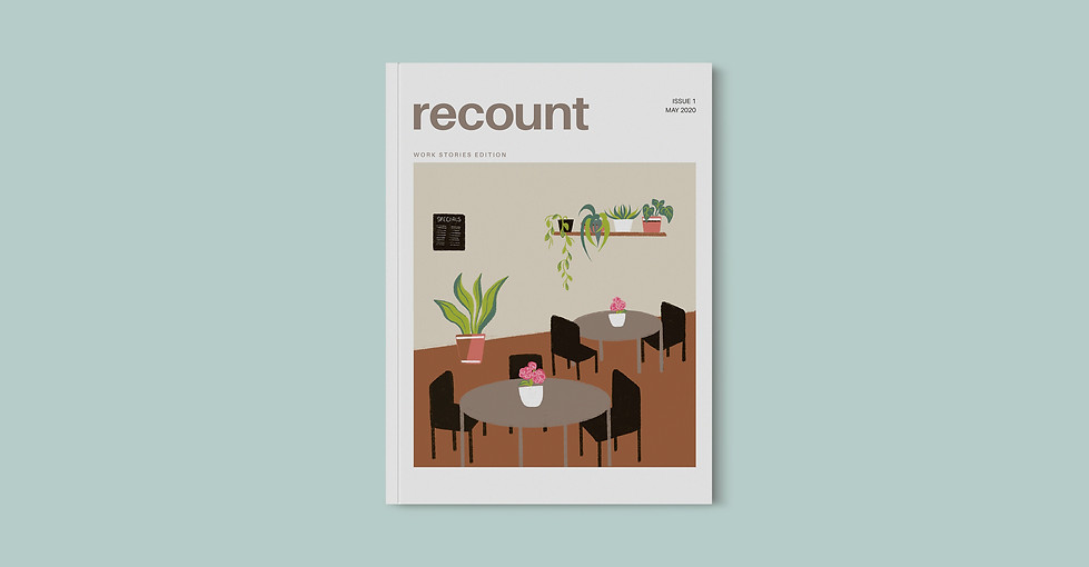 recount magazine cover design