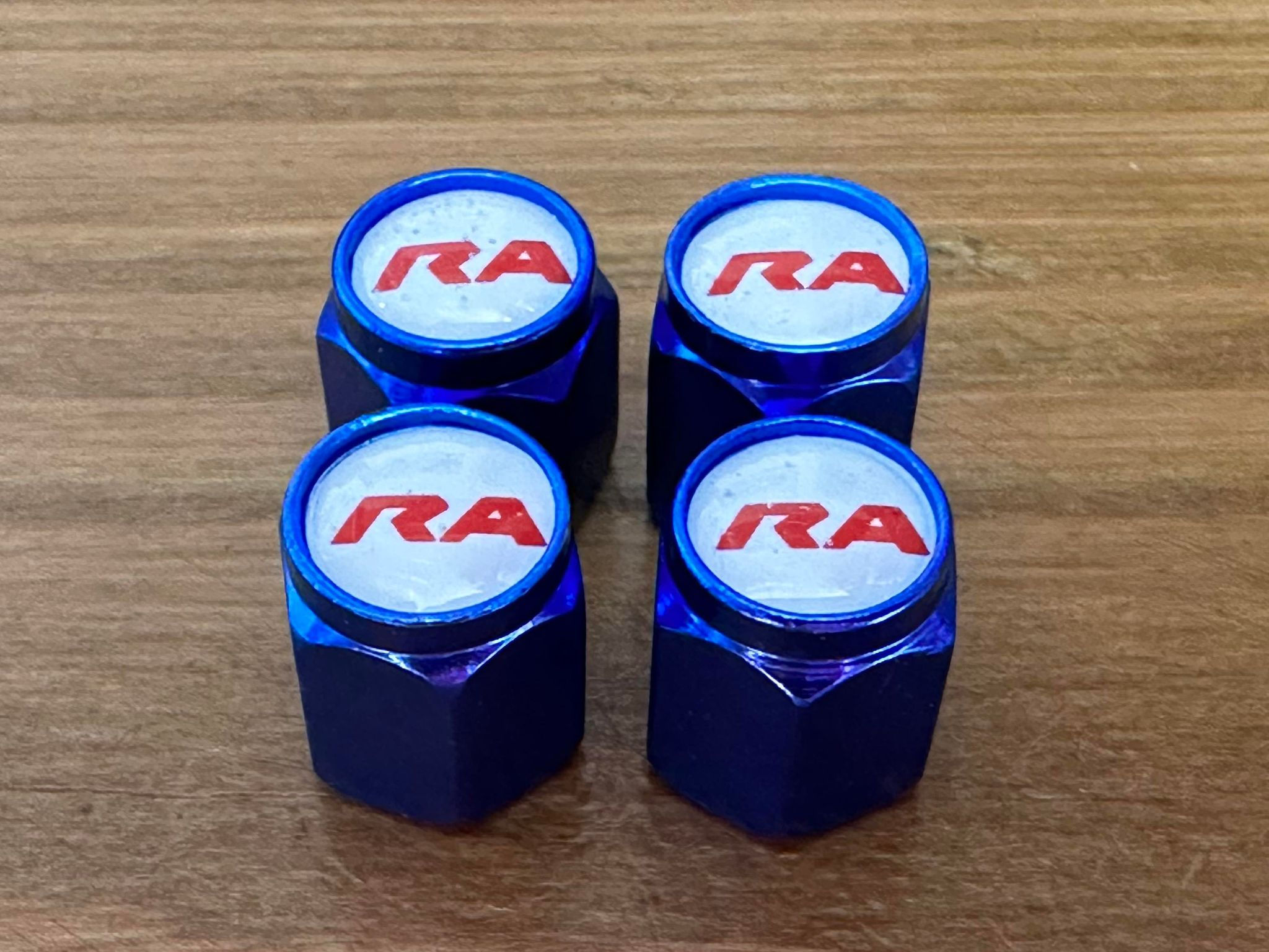 RA Red / White Valve Caps