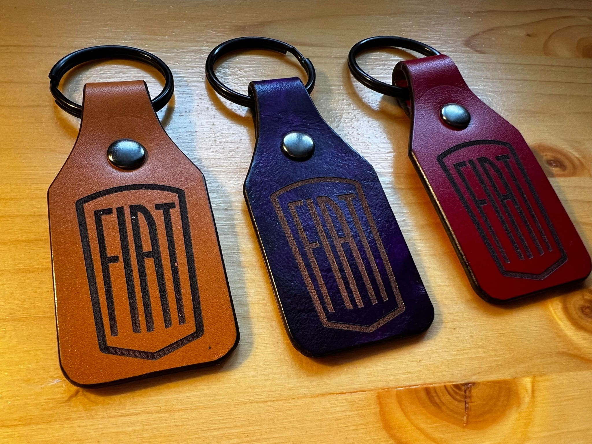 Fiat Leather Key Ring