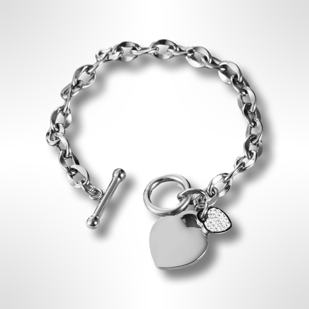 stainless steel chunky heart bracelet silver love heart gift for her tiffany designer inspired trinkabellez jewellery present