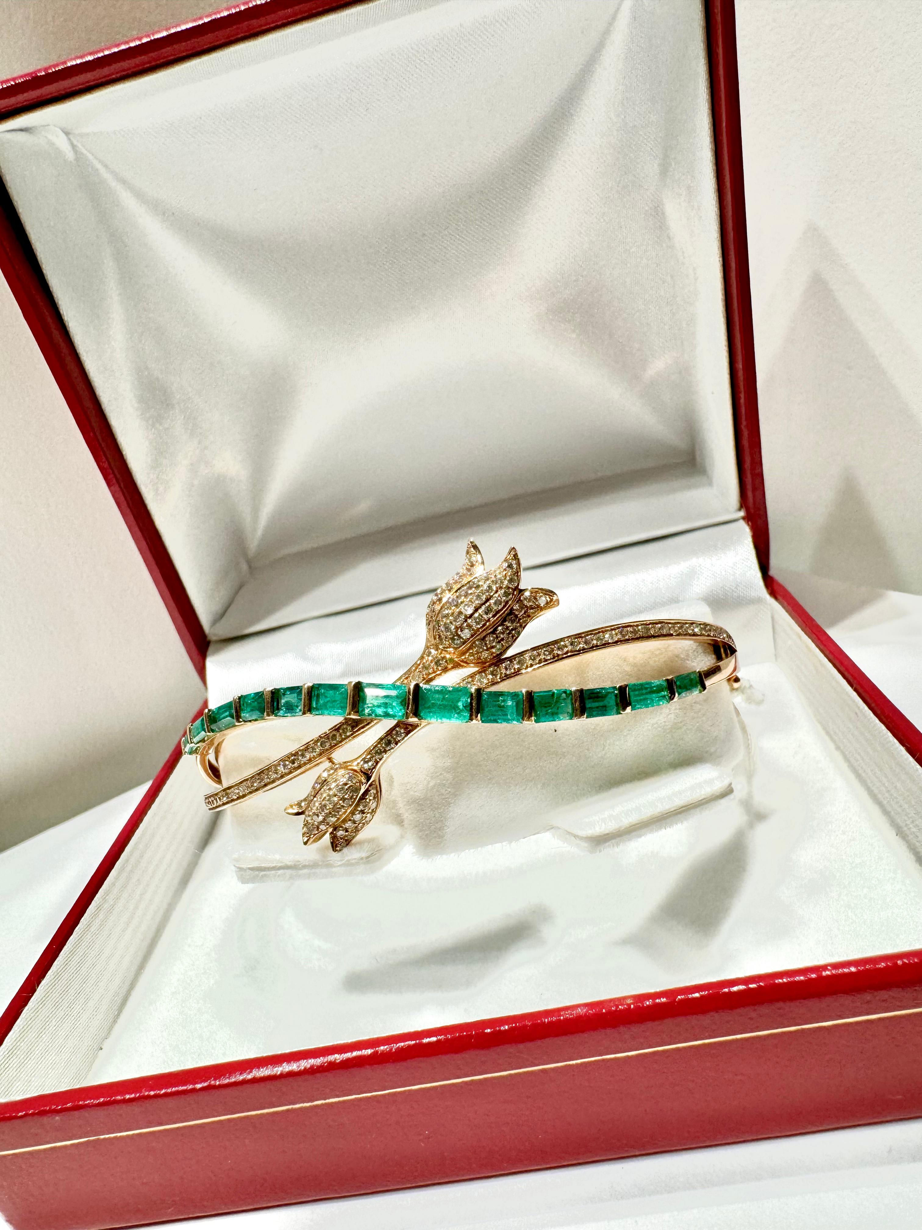 PULSERA TULIPANES ORO ROSA