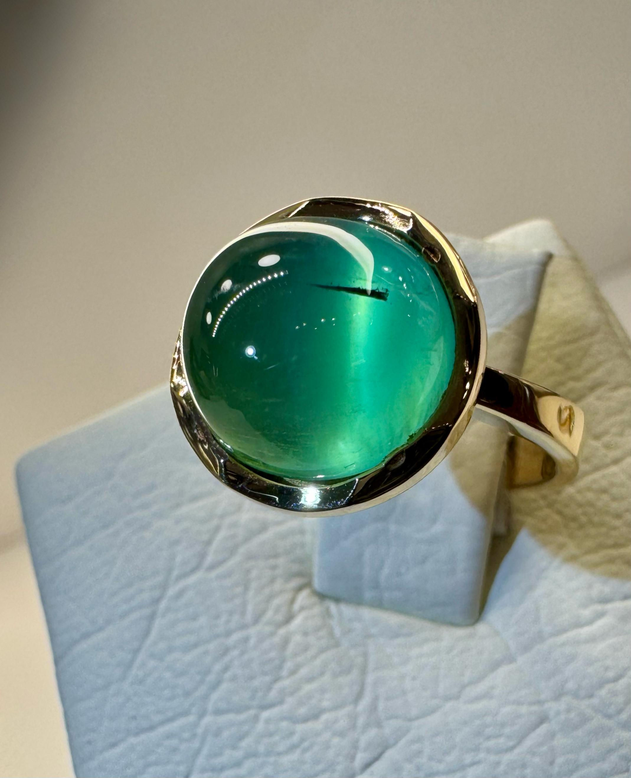 ANILLO OJO DE GATO ORO ROSA