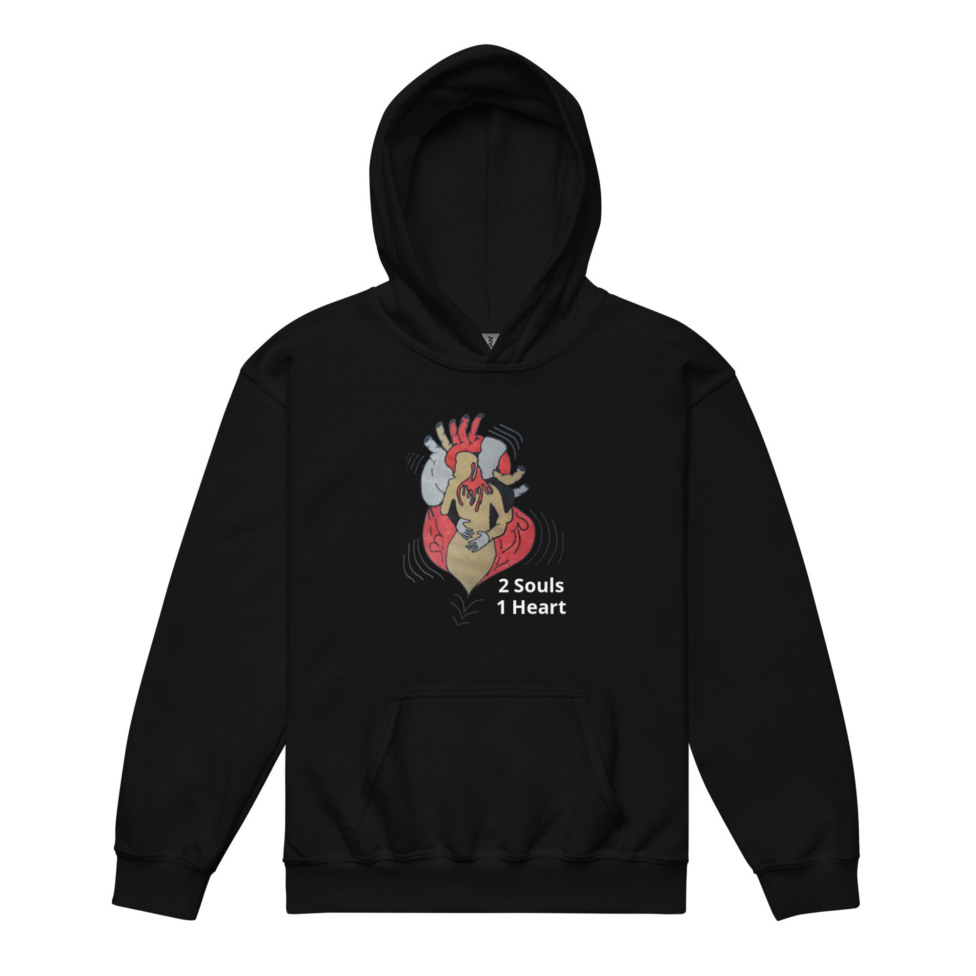 2 Souls, 1 Heart-Youth heavy blend hoodie